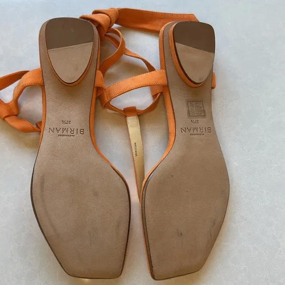 ✨ Brand New✨ Alexandre Birman Clarita Summer T.  Suede Flats in Mango