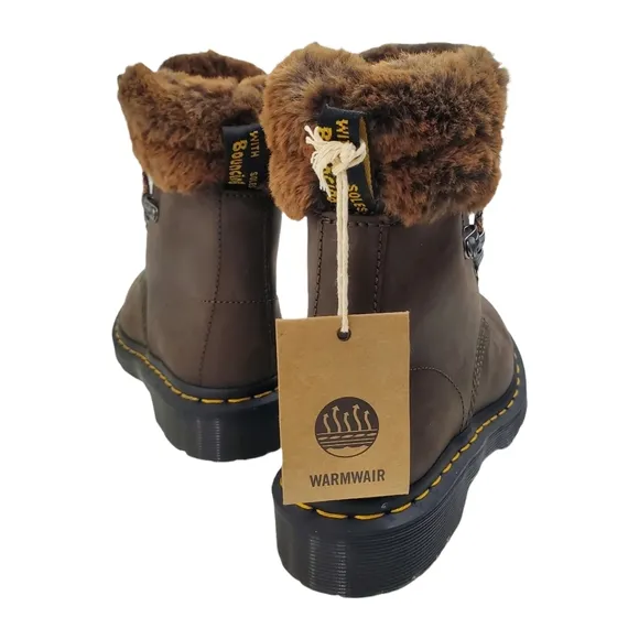 🆕️ DR. MARTENS Boots 1460 SERENA COLLAR Leather Faux Fur