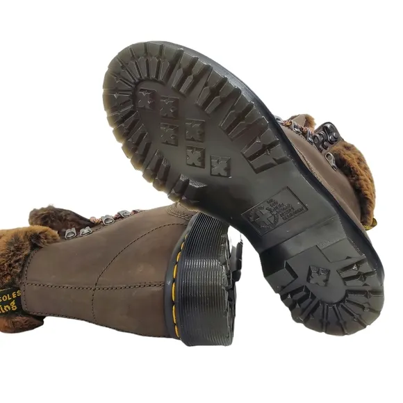🆕️ DR. MARTENS Boots 1460 SERENA COLLAR Leather Faux Fur