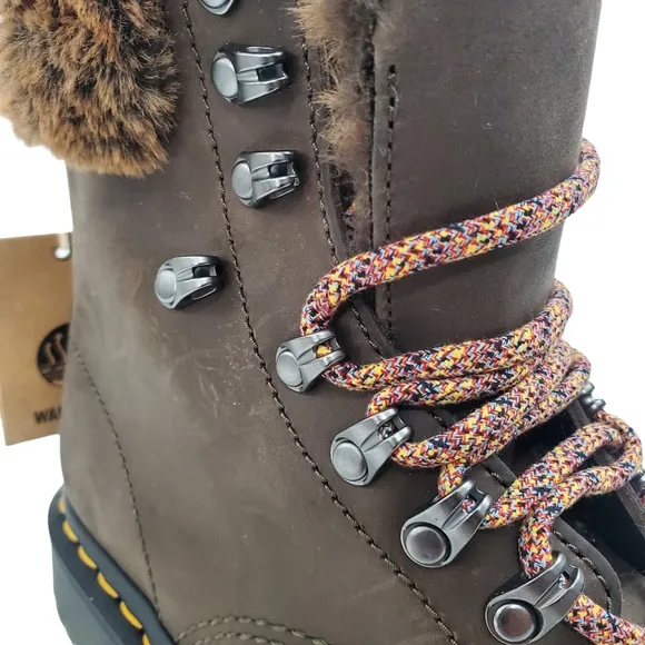 🆕️ DR. MARTENS Boots 1460 SERENA COLLAR Leather Faux Fur