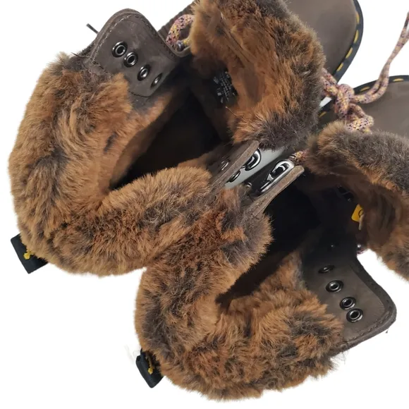 🆕️ DR. MARTENS Boots 1460 SERENA COLLAR Leather Faux Fur