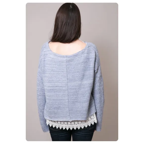 ★ Free People Ever Cozy Pullover - Blue/Gray ★