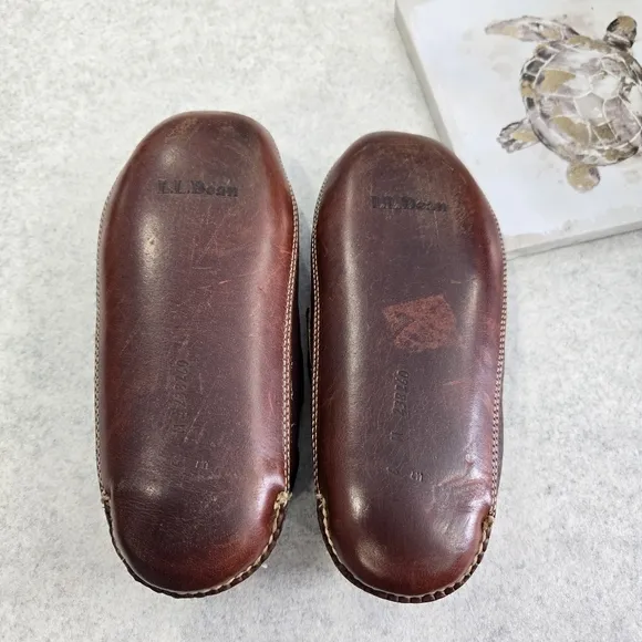 🐢 LL Bean Double Sole Hand Stitched Loafers. Men's Size 6. Like New.