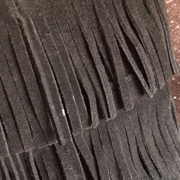 🛍️ MINNETONKA Black Suede Fringed Moccasin Calf Boots