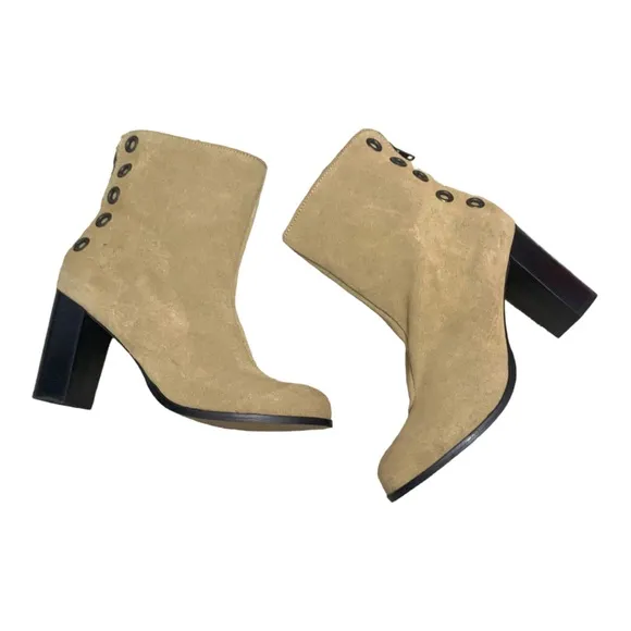 - Musse and Cloud Tan Millie Engineer suede Ankle Boots w grommets Boot 39…