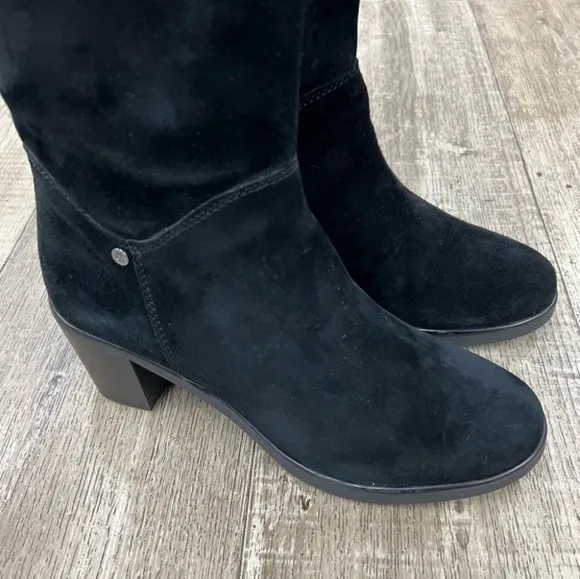 - NEW! Hush Puppies Olivya Black Suede Tall Boots Size 9M