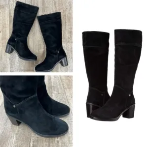- NEW! Hush Puppies Olivya Black Suede Tall Boots Size 9M