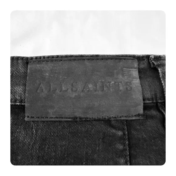 ★ NWT All Saints Jolie Button Waxed Skirt - Black ★