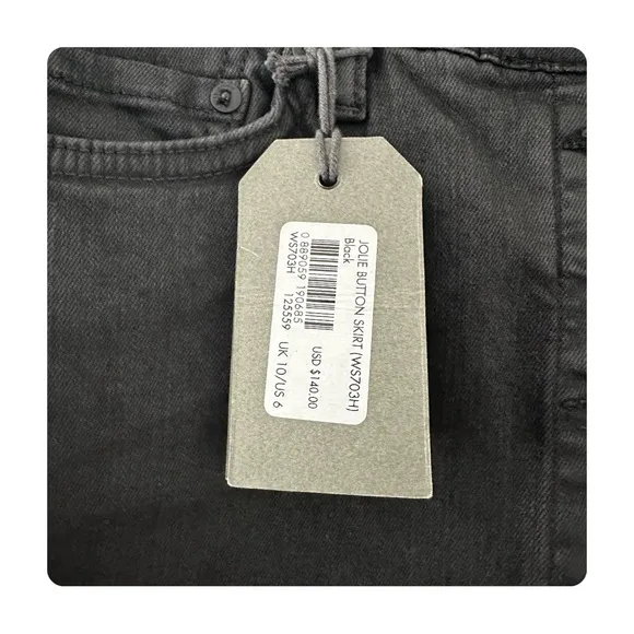★ NWT All Saints Jolie Button Waxed Skirt - Black ★