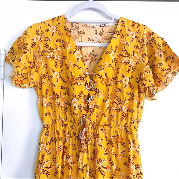 🌼 YELLOW BOHO FLORAL MAXI DRESS!