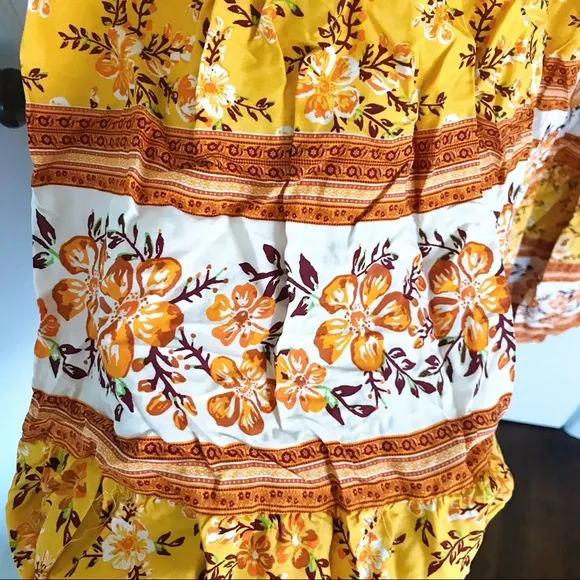 🌼 YELLOW BOHO FLORAL MAXI DRESS!