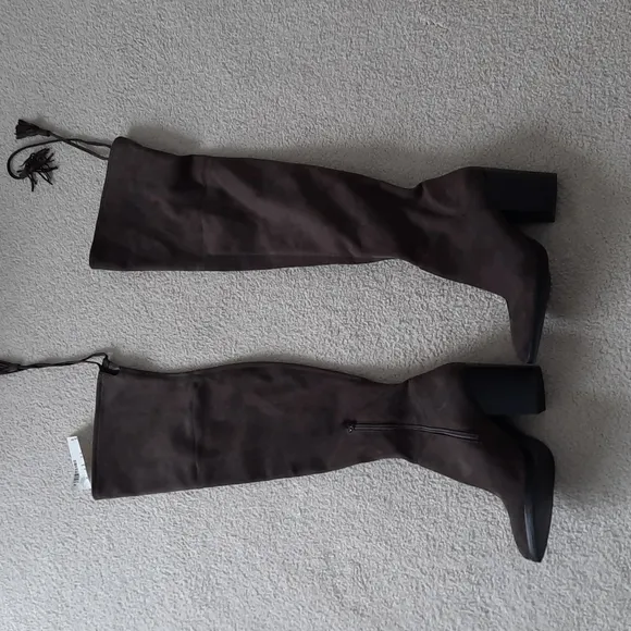 14. NWOT Marc Fisher thigh high brown boots