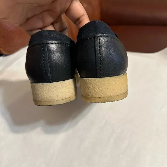 3.1 PHILLIPE LIM MEN NAVY BLUE SUEDE AND LEATHER LOAFERS-SLIP ONS SIZE 41