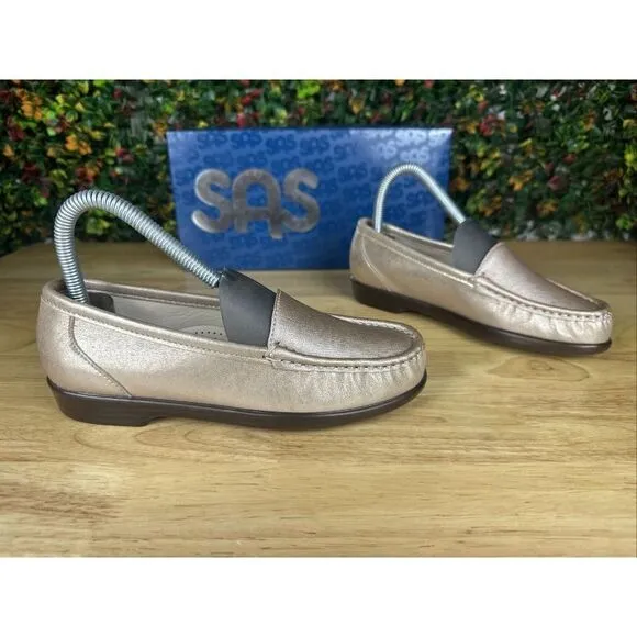 5 SAS Simplify Shoes‎ Loafers Tripad Comfort Gold Womens 5M NEW NIB Made In USA