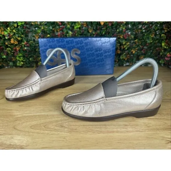 5 SAS Simplify Shoes‎ Loafers Tripad Comfort Gold Womens 5M NEW NIB Made In USA