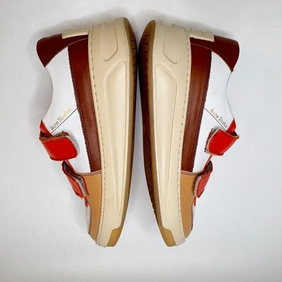 ACNE STUDIOS Steffey Mix White Brown Orange Casual Shoes Womens Size EU 38/US 8
