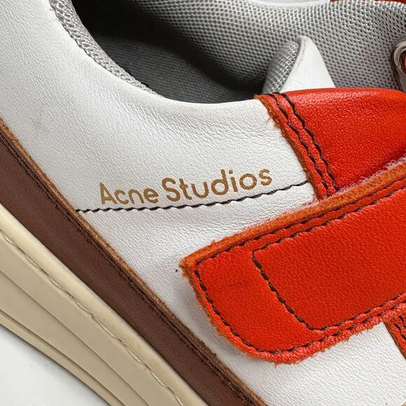 ACNE STUDIOS Steffey Mix White Brown Orange Casual Shoes Womens Size EU 38/US 8