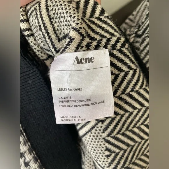 Acne Studios Vintage Houndstooth  Sweater Cardigan, Size: XS