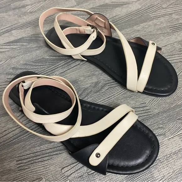 AD Daughters Narin Strappy Leather Two Tone Sandals
