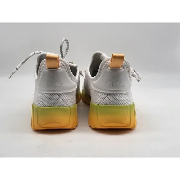 Adidas Kaptir Flow K Mens Running Shoes Size 5 ID1451 White With Yellow Soles