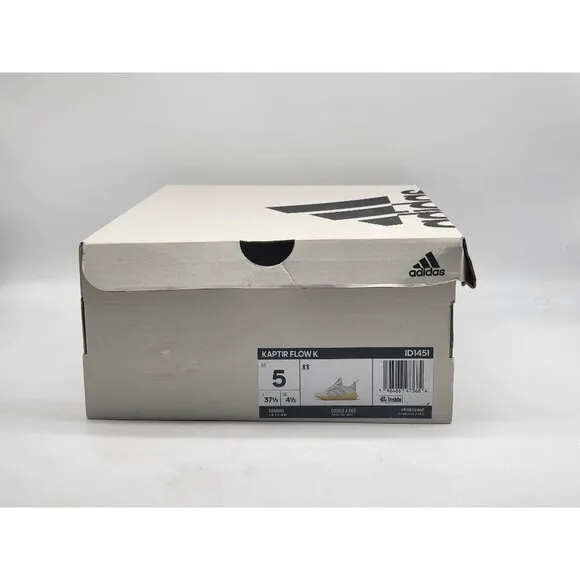 Adidas Kaptir Flow K Mens Running Shoes Size 5 ID1451 White With Yellow Soles