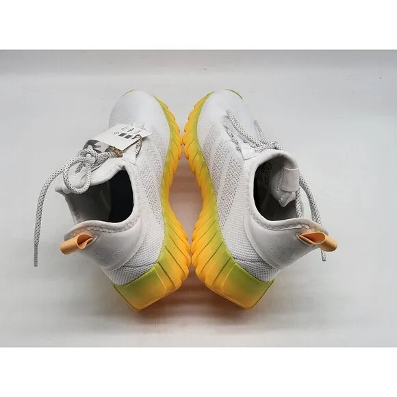 Adidas Kaptir Flow K Mens Running Shoes Size 5 ID1451 White With Yellow Soles