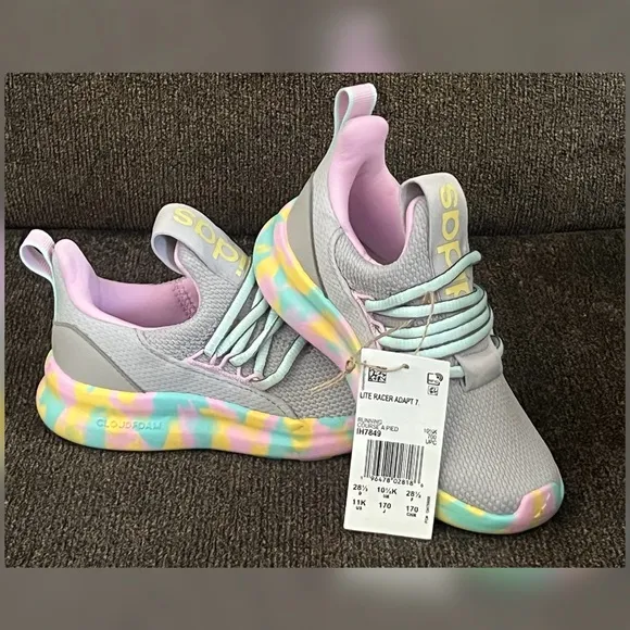 Adidas Lite Racer Adapt 7.0 Shoes Little Girl -Size 11K