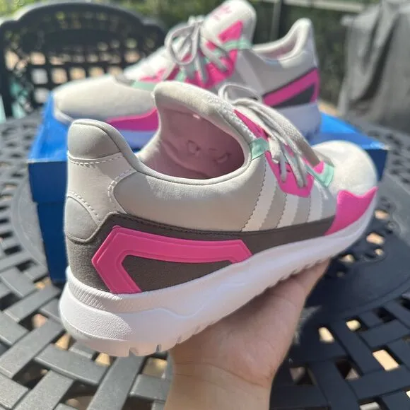 Adidas Originals Flex J Grey Screaming Pink Kid's Athletic Shoes FX5320 Size 7