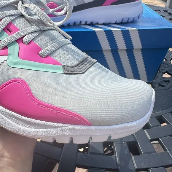 Adidas Originals Flex J Grey Screaming Pink Kid's Athletic Shoes FX5320 Size 7