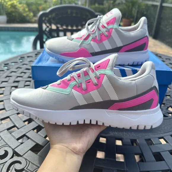 Adidas Originals Flex J Grey Screaming Pink Kid's Athletic Shoes FX5320 Size 7