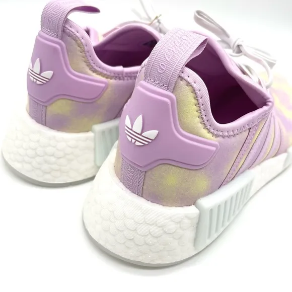 Adidas Originals NMD_R1 Shoes Kids White Bliss Lilac Running HQ6184 Size 5