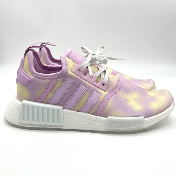 Adidas Originals NMD_R1 Shoes Kids White Bliss Lilac Running HQ6184 Size 5
