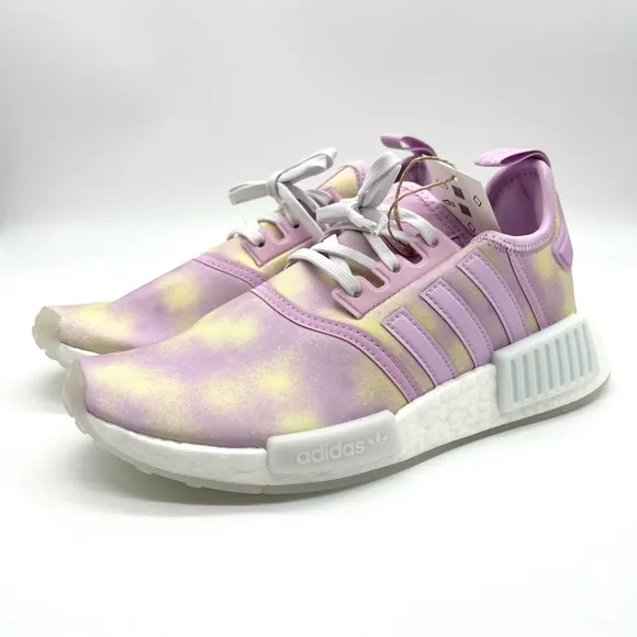 Adidas Originals NMD_R1 Shoes Kids White Bliss Lilac Running HQ6184 Size 5