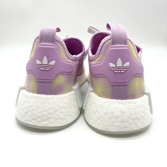 Adidas Originals NMD_R1 Shoes Kids White Bliss Lilac Running HQ6184 Size 5