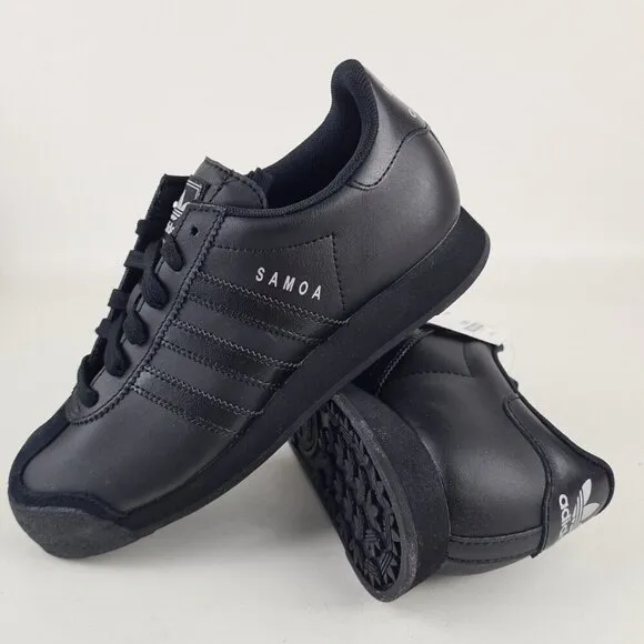Adidas Samoa J Shoes Black Originals Leather Casual