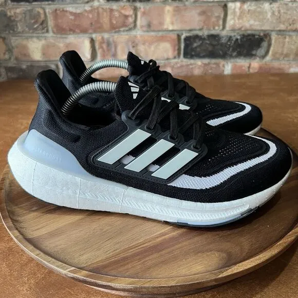 adidas Women's Ultraboost Light Boost Running Shoes Sneakers Black White 7.5