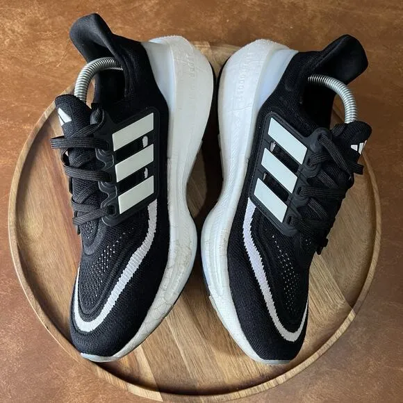 adidas Women's Ultraboost Light Boost Running Shoes Sneakers Black White 7.5