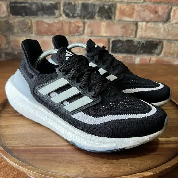 adidas Women's Ultraboost Light Boost Running Shoes Sneakers Black White 7.5