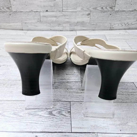 AEROSOLES &quot;Inside-Out&quot; Heeled Sandals Cream Women's Size 7.5