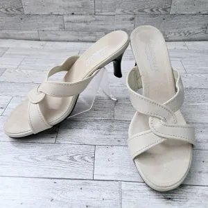 AEROSOLES &quot;Inside-Out&quot; Heeled Sandals Cream Women's Size 7.5