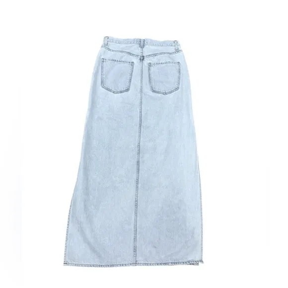 AGOLDE Astrid Slice Denim Maxi Skirt in Light Blue Size 26