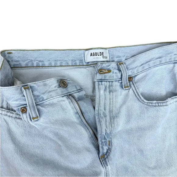 AGOLDE Astrid Slice Denim Maxi Skirt in Light Blue Size 26