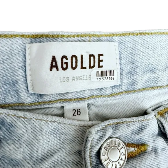 AGOLDE Astrid Slice Denim Maxi Skirt in Light Blue Size 26