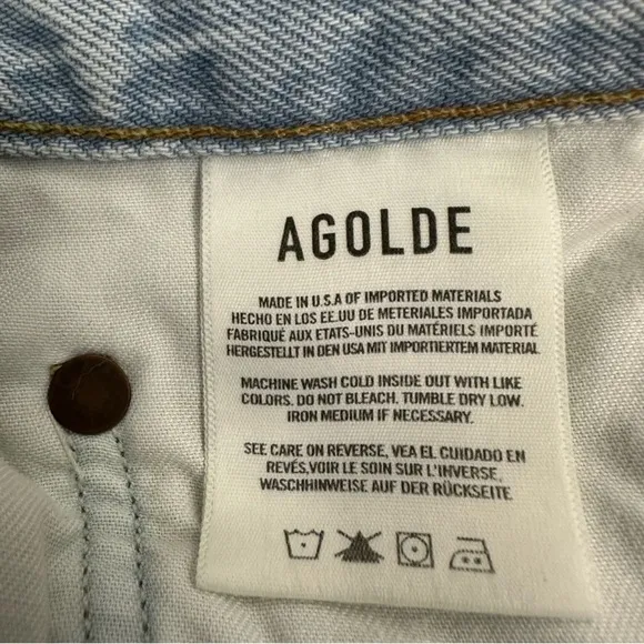 AGOLDE Astrid Slice Denim Maxi Skirt in Light Blue Size 26