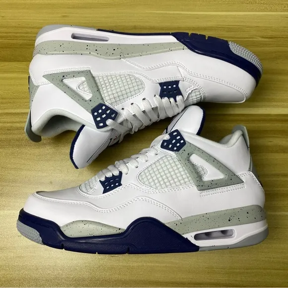 Air Jordan 4 Retro’Midnight Navy’ Basketball Casual Shoes Sneakers Size M8/ W9.5