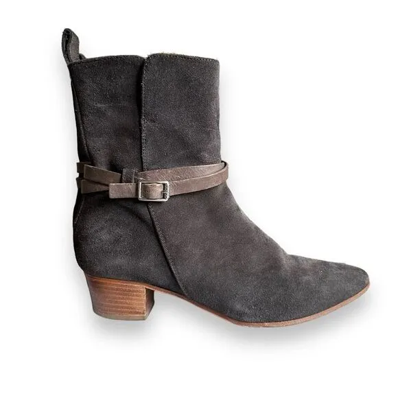 Alberto Fermani Gray Suede Ankle Boots EU 37.5