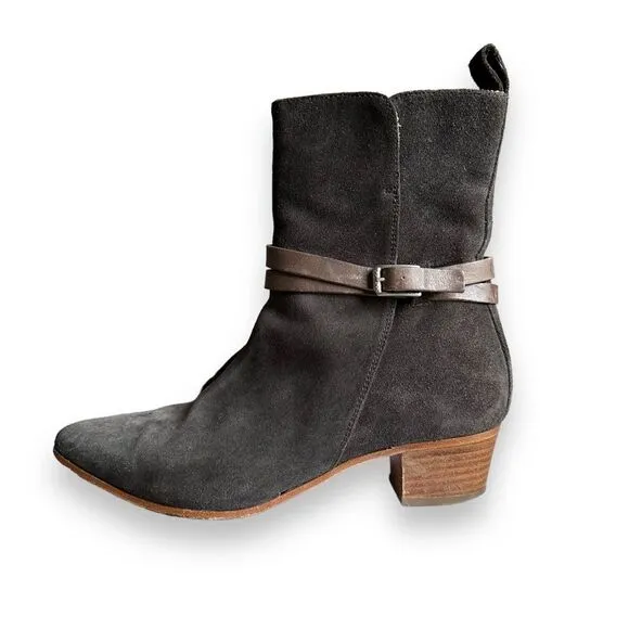 Alberto Fermani Gray Suede Ankle Boots EU 37.5