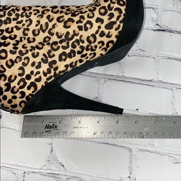 Aldo leopard print fur ankle boots