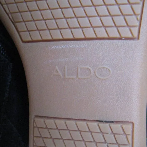 Aldo Womens Black 7 Studded Buckle Ankle Boots