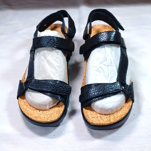 Alegria Black Textured Sandals 39  8.5 Brand New